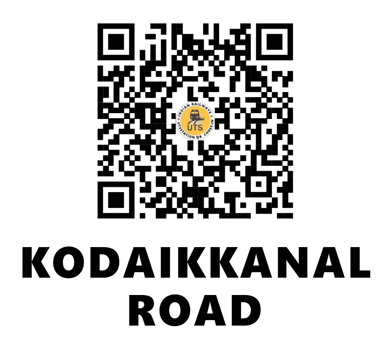 UTS QR Code for KODAIKKANAL ROAD - KQN (SR - TAMIL NADU)